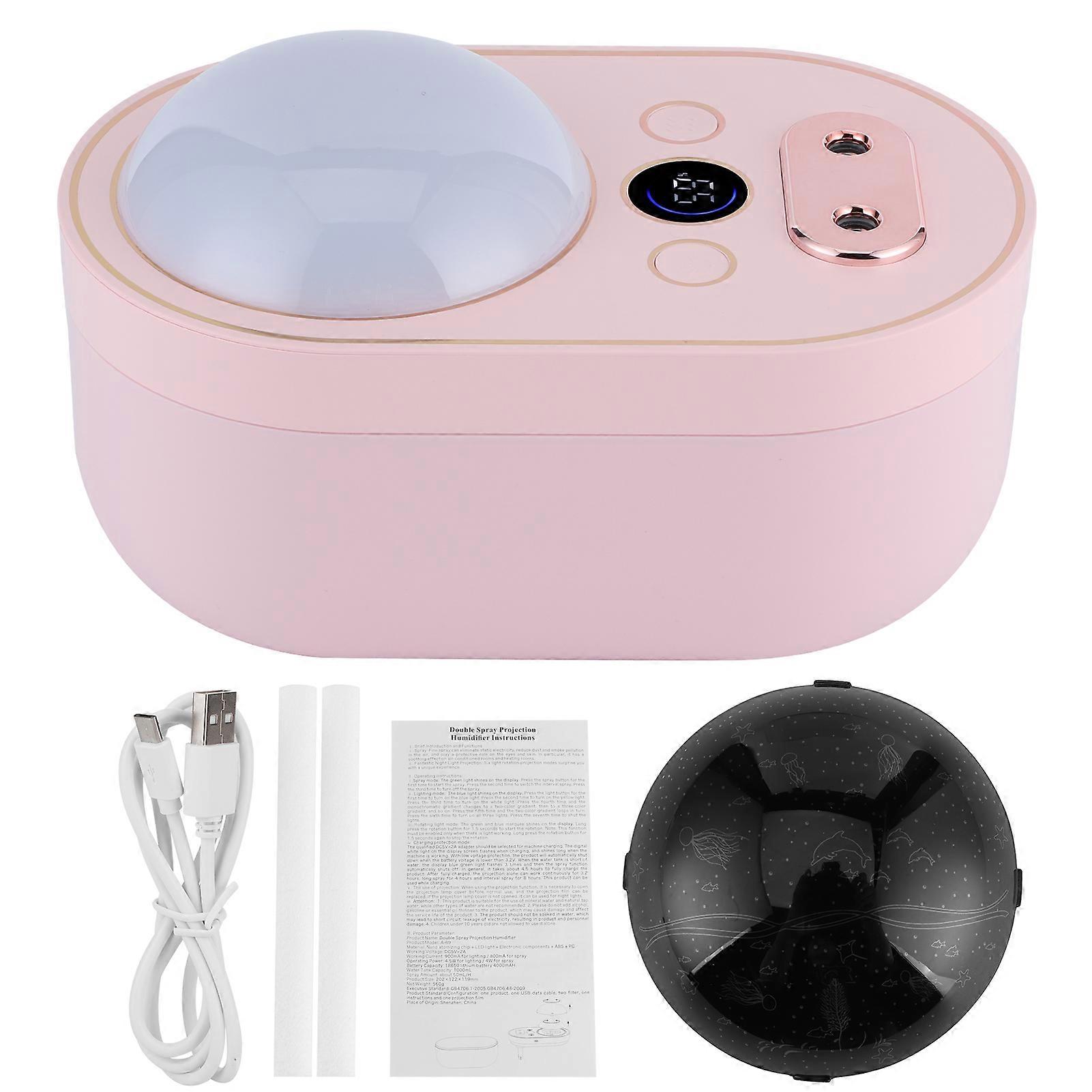 Tragbarer Luftbefeuchter, 1000 Ml, Dual-spray, 4000 Mah, Nano-nebel, Usb-aufladbar