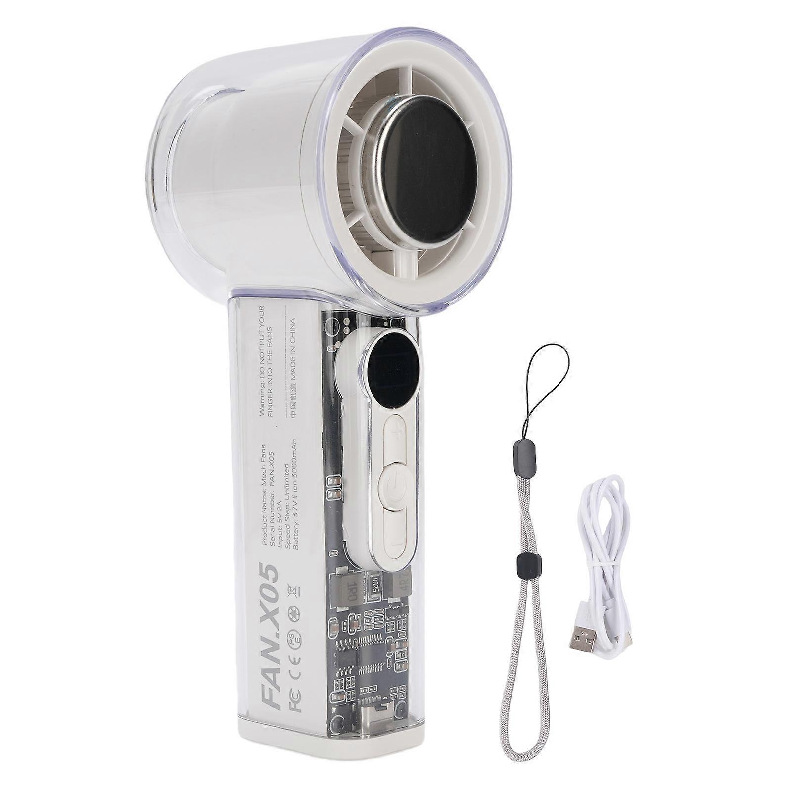 Mini-handventilator, Leise, 100 Geschwindigkeitsstufen, Halbleiterkühlung, Tragbar Mit Kabel, Für Reisen, Strand Und Zuhause