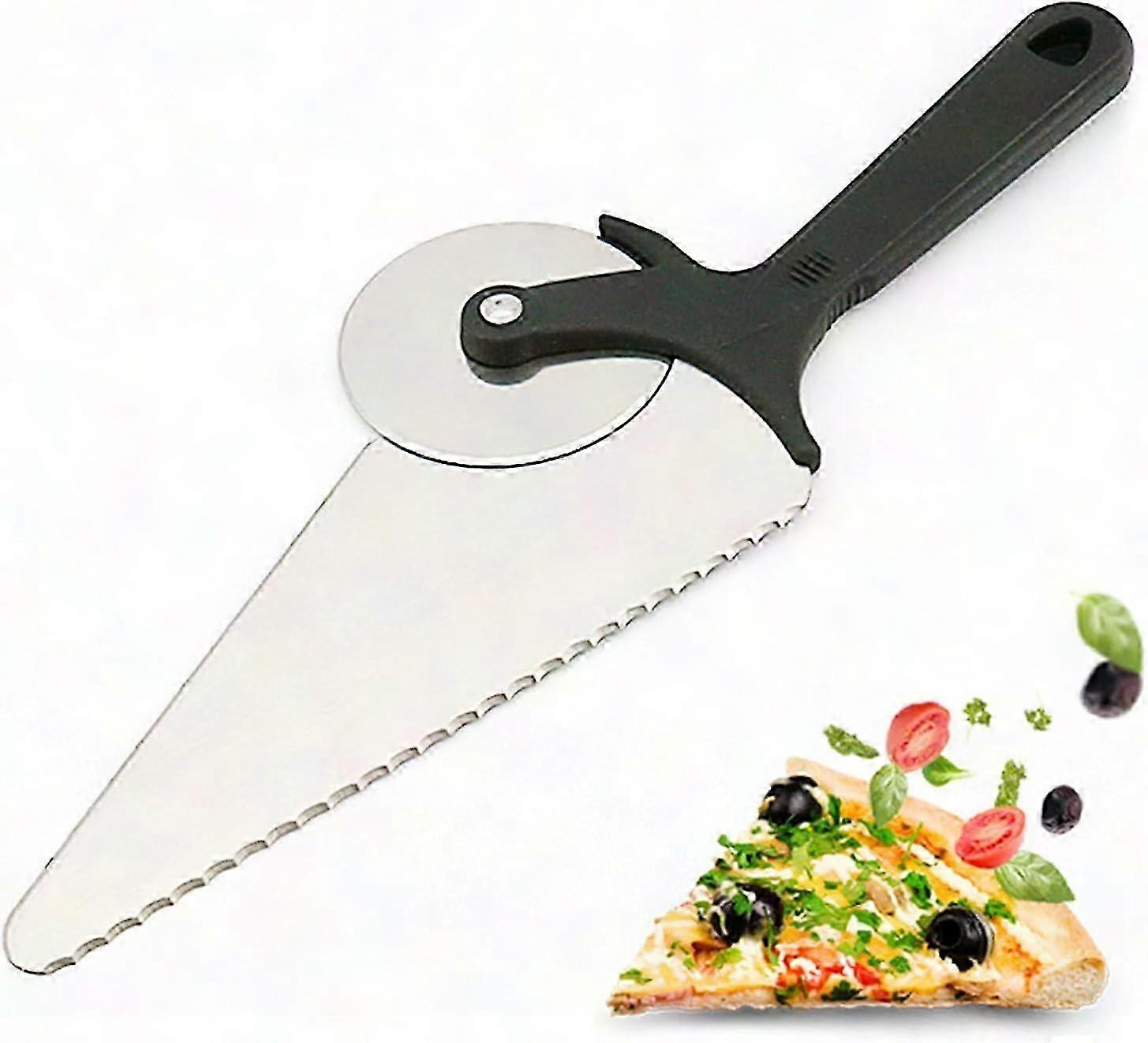 2-in-1-pizzaschneider Mit Rad Und Rutschfestem Silikongriff Für Pizza, Brot, Kuchen Und Kekse