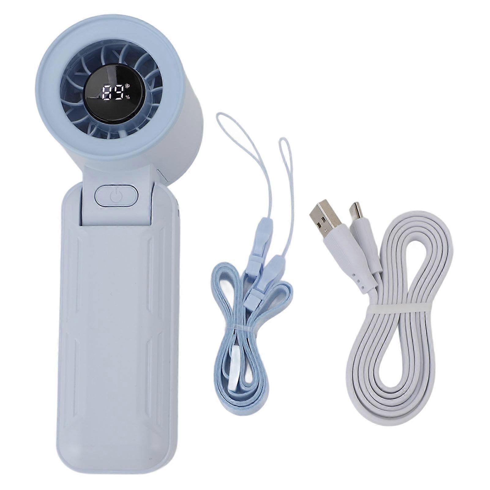 Leiser Mini-turbo-taschenventilator Mit 5 Geschwindigkeitsstufen, 3000-mah-akku, Usb-aufladung, 135° Faltbar, Digitalanzeige, Für Reisen, Zuhause Und Büro