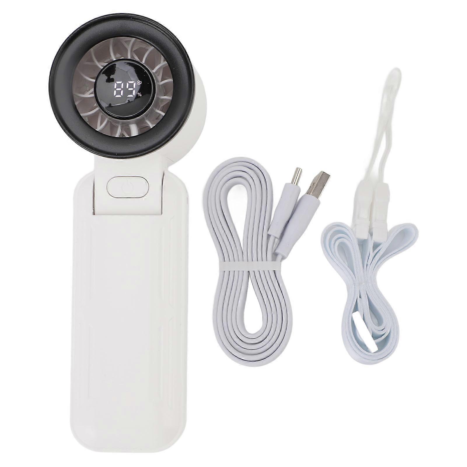 Mini-turboventilator, Leise, 5 Geschwindigkeitsstufen, 3000 Mah Akku, Usb-aufladbar, 135° Faltbar Mit Digitalanzeige, Ideal Für Reisen, Zuhause, Büro Und Nacken.
