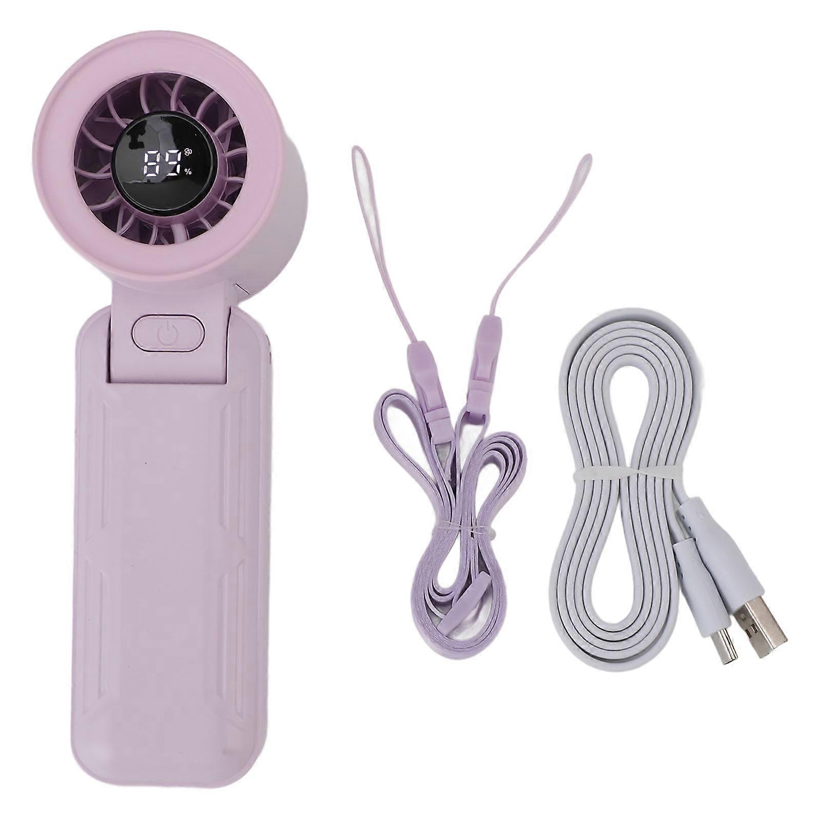 Mini-turboventilator, Leise, 5 Geschwindigkeitsstufen, 3000-mah-akku, Usb-aufladbar, Um 135° Faltbar Mit Digitalanzeige, Für Reisen, Zuhause, Büro, Freihändige Nutzung