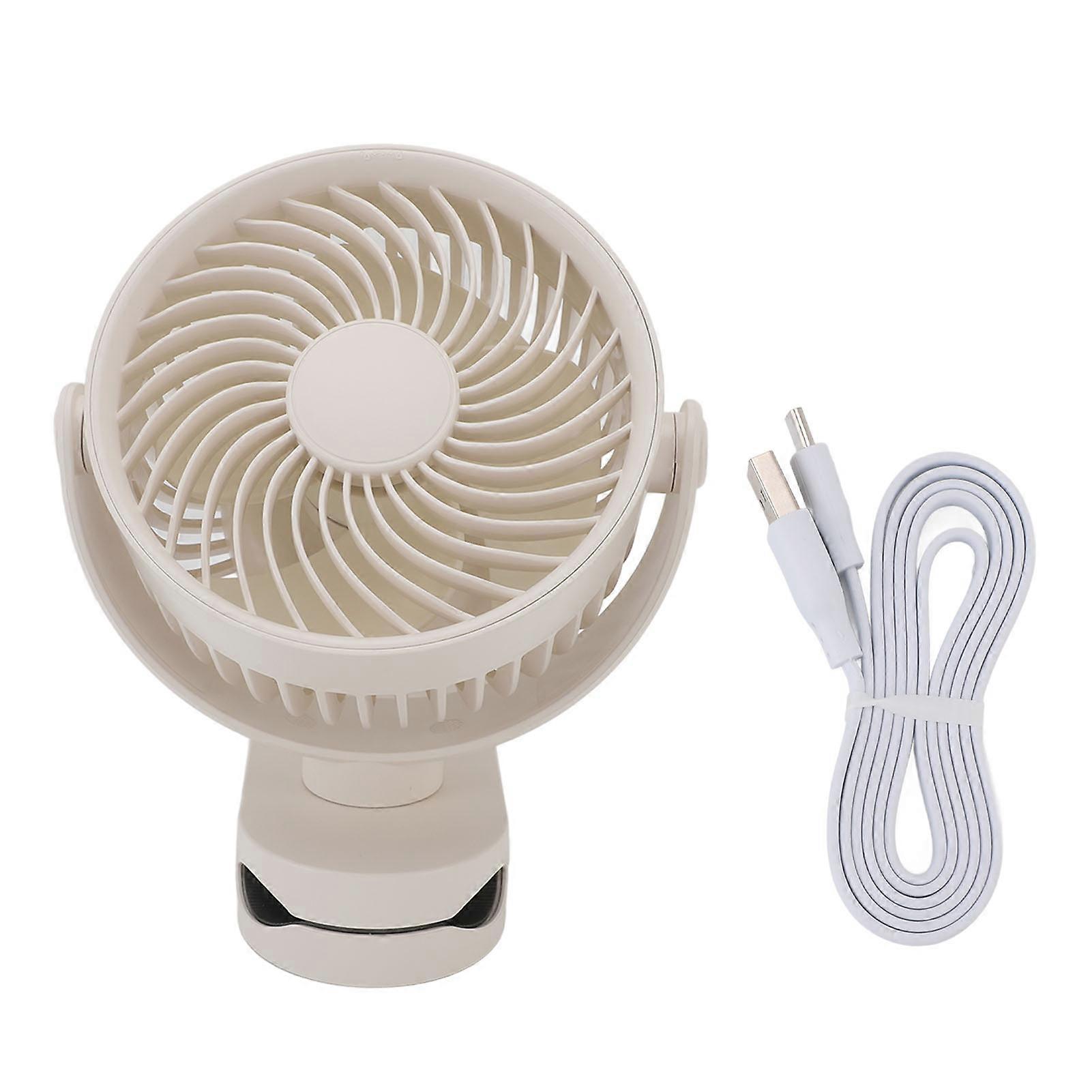Wiederaufladbarer Usb-clip-ventilator, Leise, 360° Drehbar, Tragbar, Zum Anclipsen Für Strand, Camping Und Den Täglichen Gebrauch