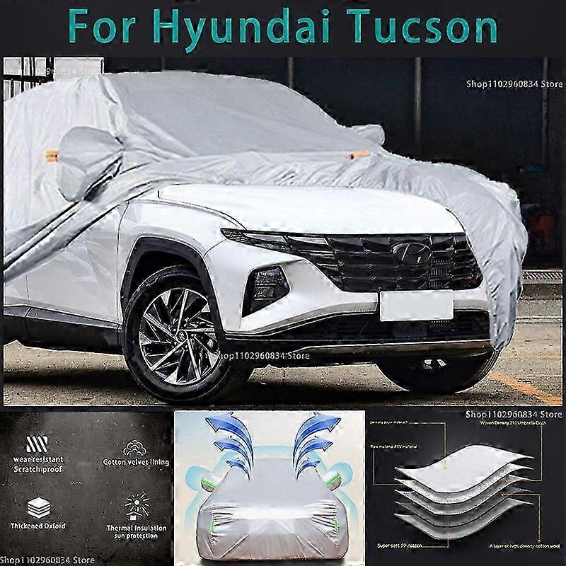 Wasserdichte Autoabdeckung Für Hyundai Tucson 210t Suv – Schutz Vor Uv-strahlung, Regen, Schnee, Staub Und Sonne, Kratzfest, Vollständige Autoabdeckung