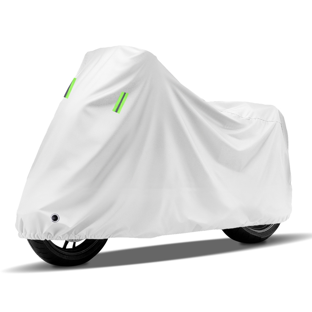 Verstärkte, Wasserdichte Und Uv-beständige Motorradabdeckung, Outdoor-abdeckung Für Roller Und Elektrofahrzeuge, Ganzjahres-staubschutzhülle In Silber, Größe 2xl (220 X 90 X 110 Cm)