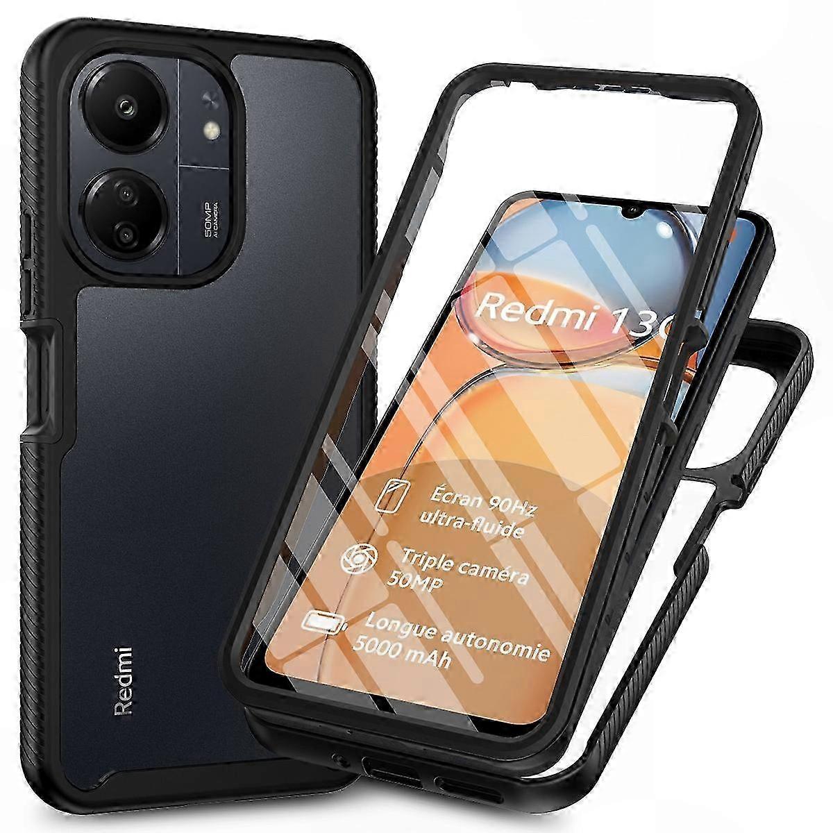 Transparente Hülle Für Redmi 13c Und Poco C65, Inklusive Displayschutzfolie, Stoßfeste Hybrid-pc/tpu-hülle, Schlank Und Robust, Kompatibel Mit Displayschutzfolien