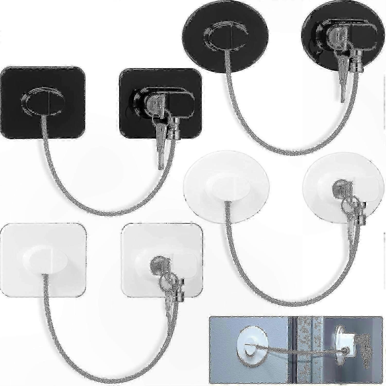 Set Mit 4 Magnetischen Kühlschrankschlössern Und 8 Schlüsseln, Kindersicherungen Für Schränke, Haushaltsgeräte Und Möbel