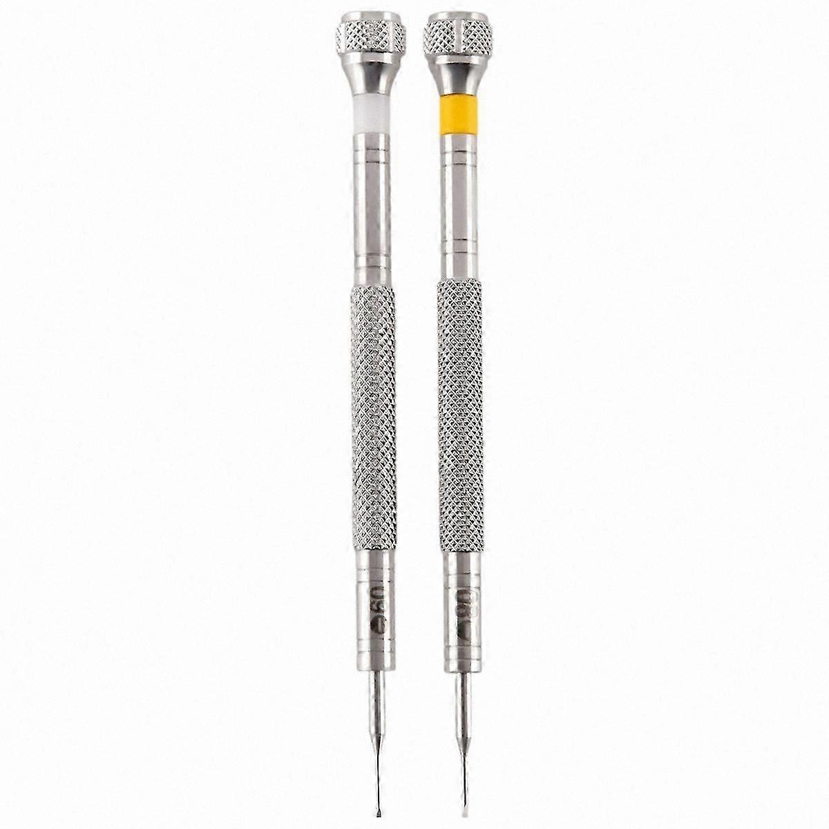 Set Mit 2 Präzisionsschraubendrehern Für Uhrmacher, Mit 0,6 Mm Und 0,8 Mm Schlitzbits, Uhrenreparaturwerkzeug
