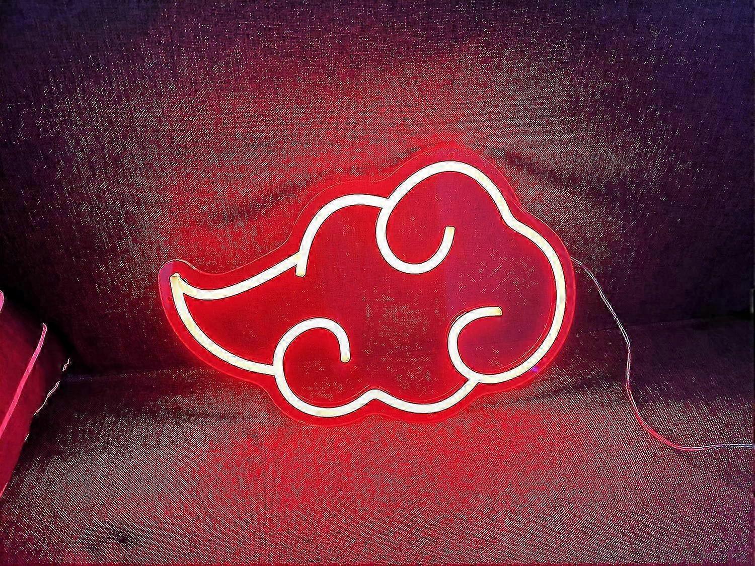 Leuchtend Rote Wolken-neonlampe Fürs Kinderzimmer, Einstellbare Helligkeit, Usb-wanddekoration, Einfach Aufzuhängen, Animierter Stil