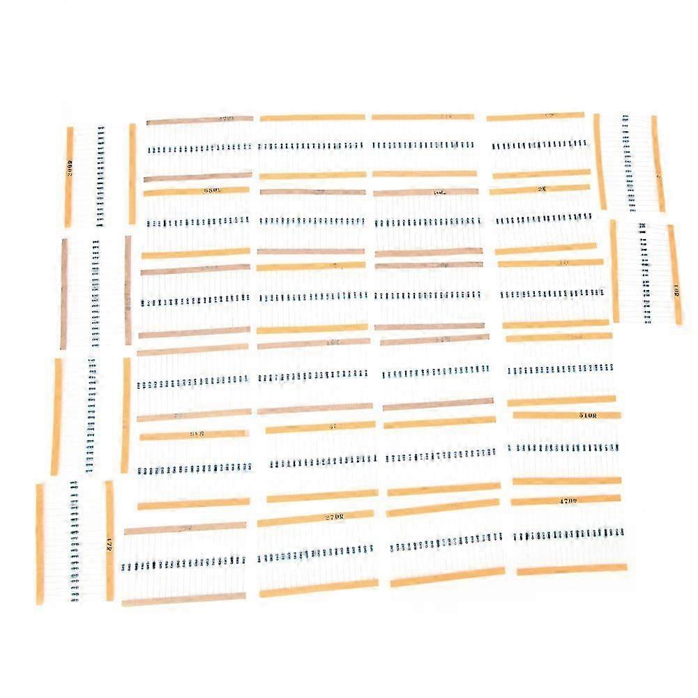 600-teiliges Set Mit 1/4w Metallfilmwiderständen, 1% Genauigkeit, 30 Werte, 5 Farbringe, Sortiment Für Elektronik-bastelprojekte.