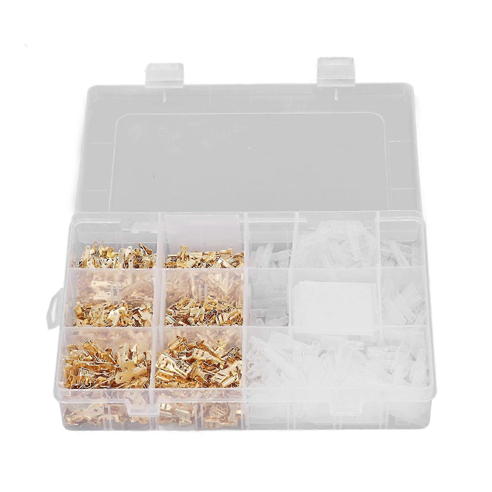 Set Mit 900 Elektrischen Flachsteckern (männlich/weiblich) 2,8 Mm 4,8 Mm 6,3 Mm, Isolierten Crimp-enden Mit Schutzhüllen, Komplettes Sortiment Für Die Verkabelung.
