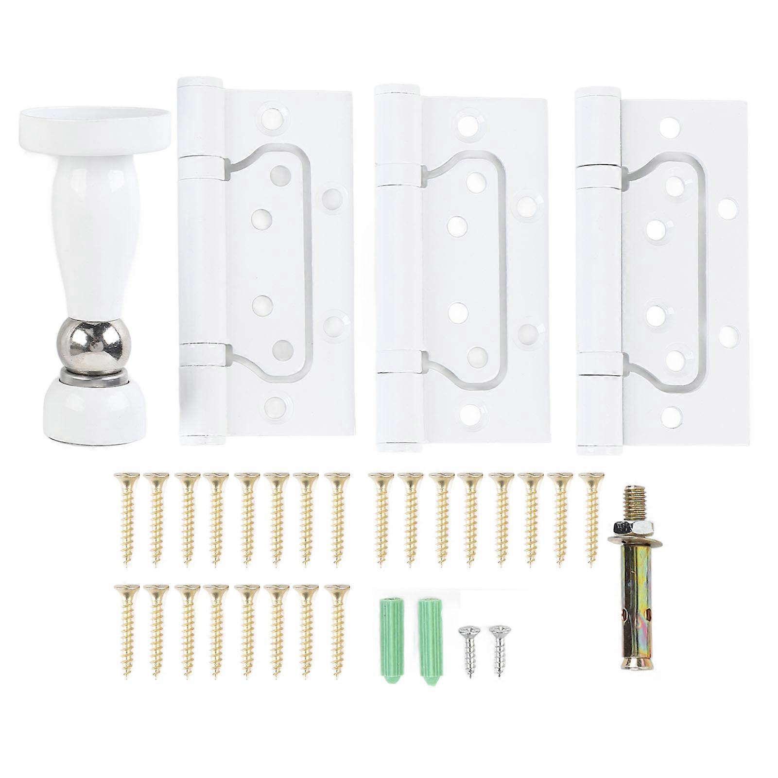 10 Cm Türscharnier Mit Geräuschlosem Magnetstopper, Robustes Metallscharnier Für Den Innenbereich, Integrierter Türstopper, Beschläge Für Haus Und Schlafzimmer, Langlebige Oberfläche, Paar Scharniere