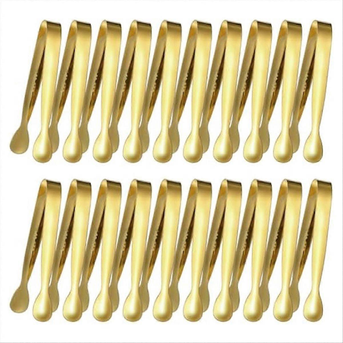 Set Mit 20 Kleinen, Vergoldeten Servierzangen Aus Edelstahl, Mini-vorspeisenzangen Aus Metall, Vielseitige Buffetzangen Für Die Küche