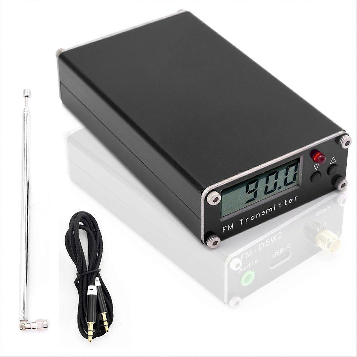 0,5-w-frequenzmodulationssender, 76–108 Mhz, 500-mw-stereosender, Usb Typ-c, 2 Km Reichweite