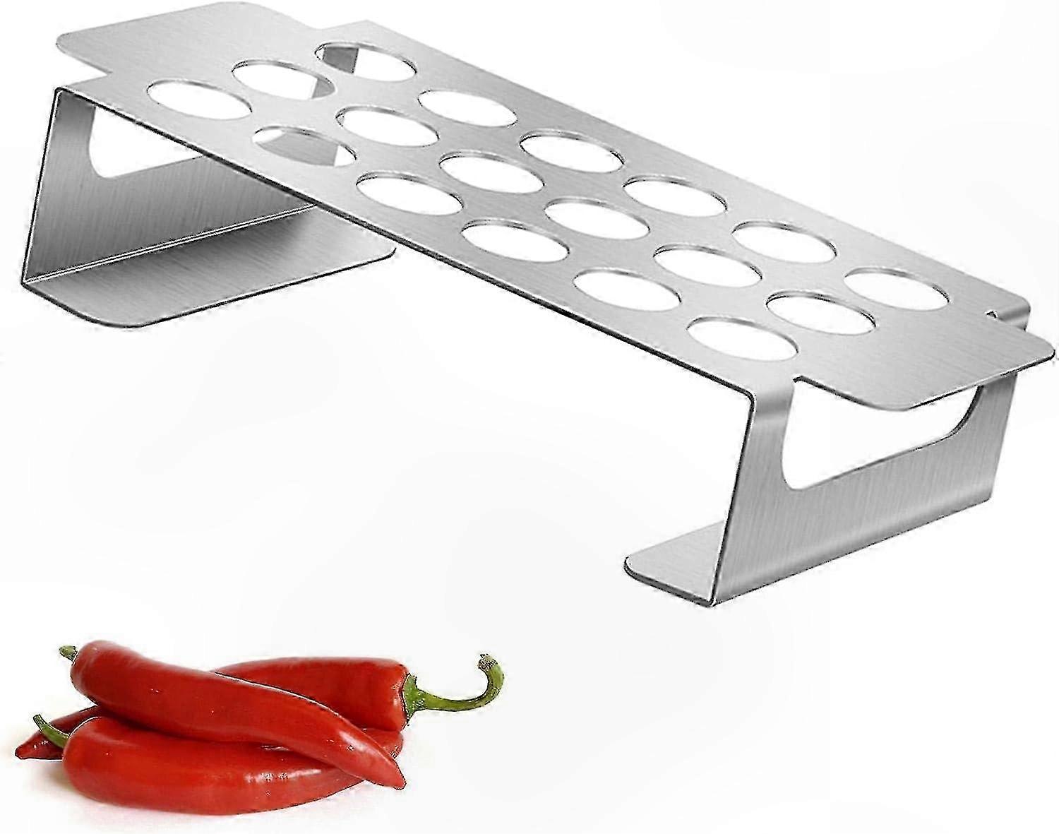 Grillrost Aus Edelstahl Für Paprika Und Hähnchen, 18-loch-ständer Zum Grillen Von Jalapeños, Hähnchenschenkeln Und -flügeln