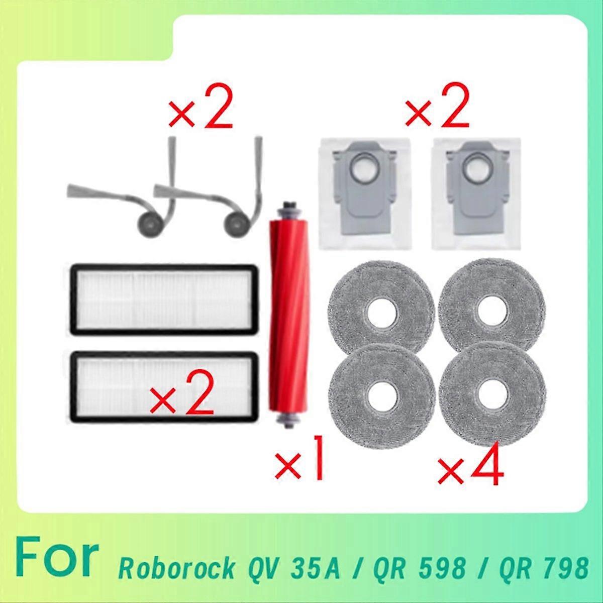 11-teiliges Set Für Staubsauger 35a / Qr 798 / Qr 598: Rotierende Seitenbürste, Hepa-filter, Reinigungstuch Und Staubbeutel