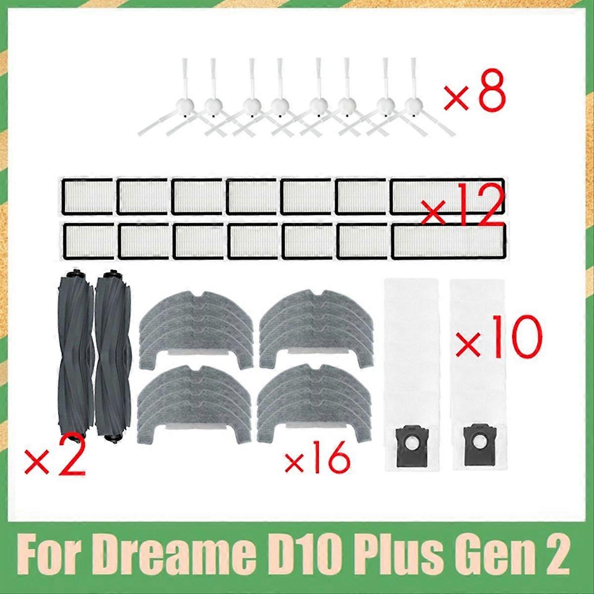 Für D10 Plus Gen 2 Rld32gd Ersatzteile Zubehör Gummibürste Seitenbürste Hepa-filtertuch Staubbeutel