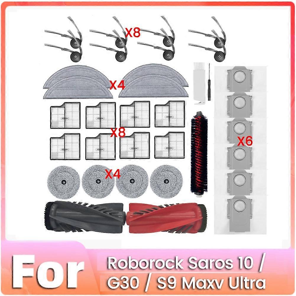 Set Mit 35 Zubehörteilen Für Den Staubsauger Saros 10 / S9 Maxv Ultra / G30: Hauptbürste, Hepa-filter, Reinigungstuch Und Staubbeutel.