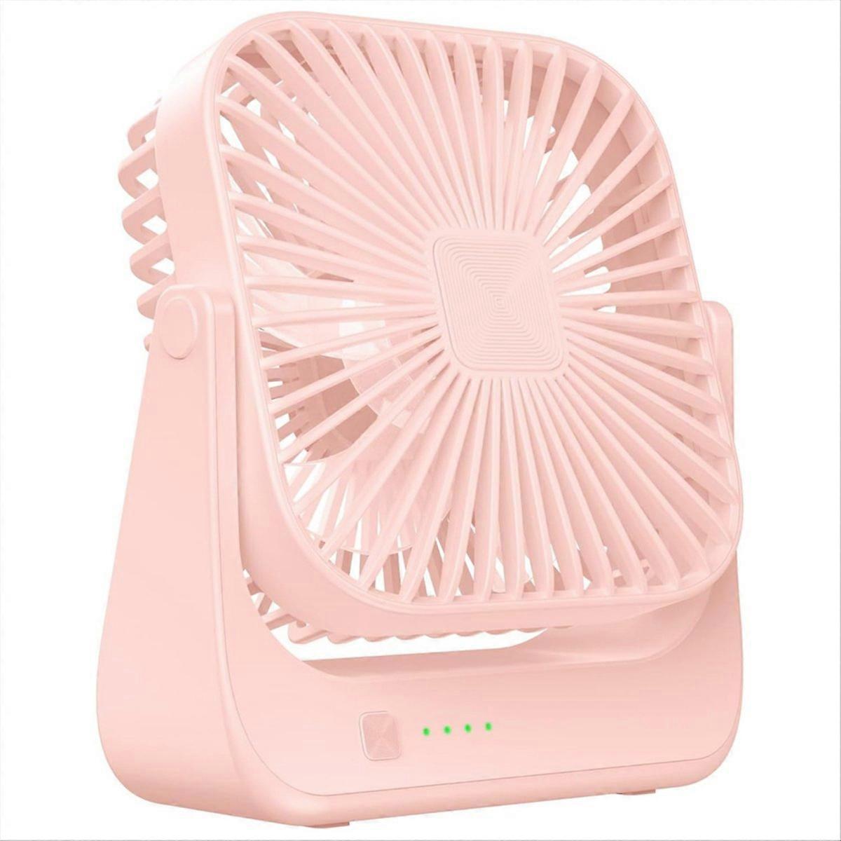 Tischventilator Mit 4 Geschwindigkeitsstufen, Stärkerer Luftstrom, Kleiner Tragbarer Ventilator, Wiederaufladbar Und Leise, Ideal Für Zuhause Und Büro (rosa).