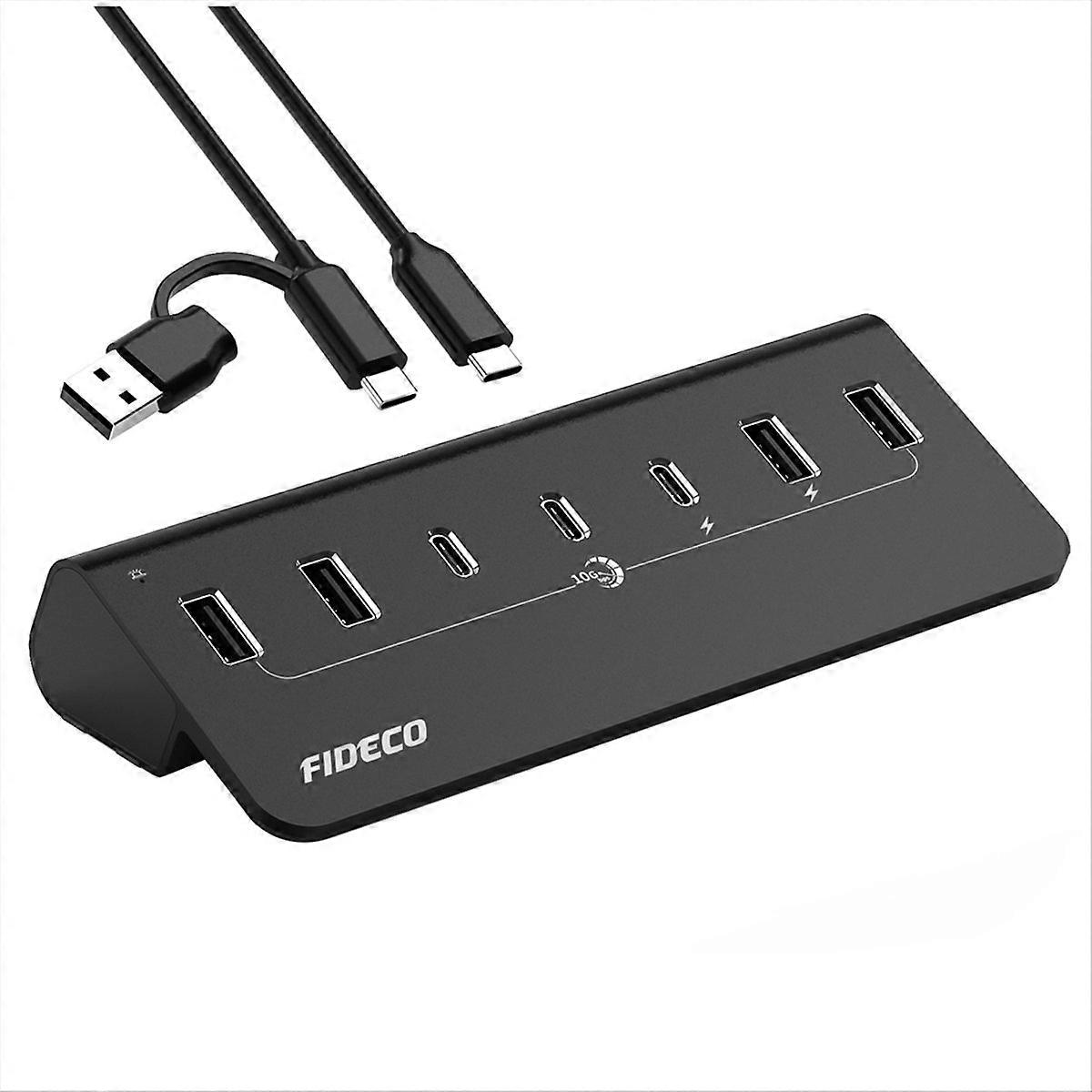 7-port 10gbps Usb 3.2 Gen 2 Hub Mit Netzteil, 4 Usb-a-anschlüsse Und 3 Usb-c-anschlüsse, Kompatibel Mit Bc1.2-laden, Europäischer Stecker.