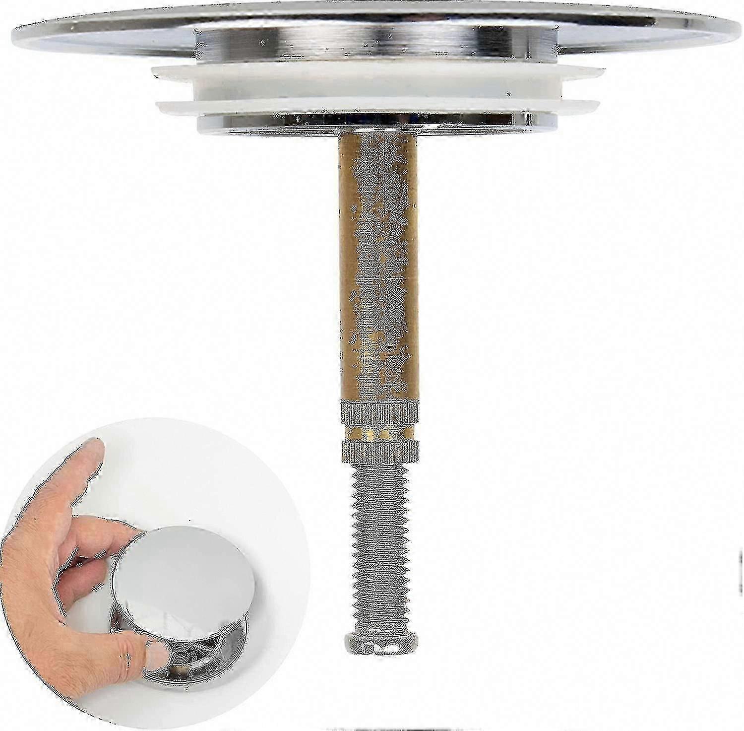 Universeller 70-mm-badewannenstöpsel Mit Doppelter Dichtung, Höhenverstellbar, Verchromt, Aus Gehärtetem Messing, Für Waschbecken