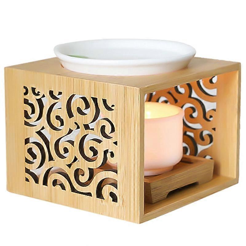 Duftlampe Aus Hohlem Bambus Und Holz, Aromabrenner Für Kerzen, Eleganter Und Attraktiver Kerzenhalter Für Zuhause Oder Büro