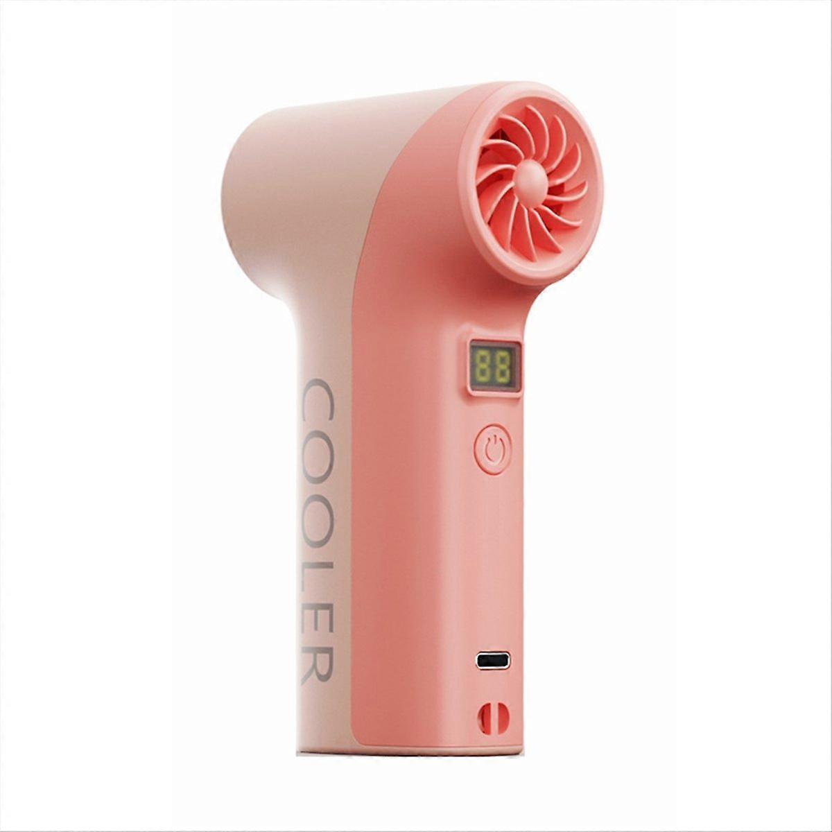 Mini-turboventilator In Pink, Tragbar, Mit 5 Einstellbaren Geschwindigkeitsstufen Und Digitalanzeige Für Den Außenbereich