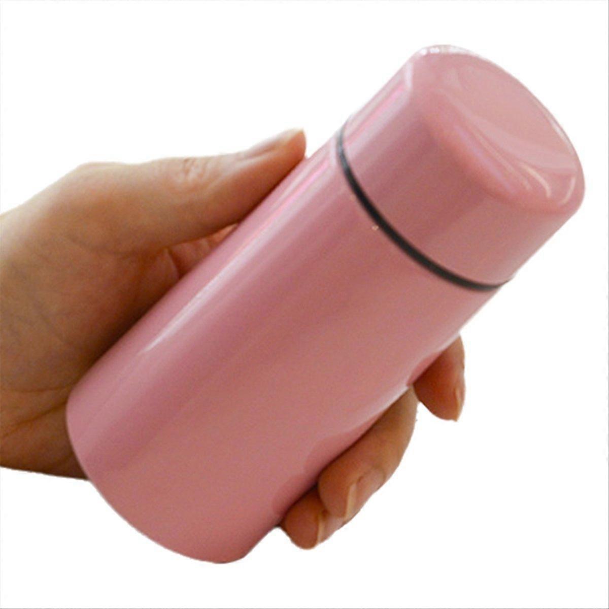 Rosafarbener, Isolierter Edelstahl-reisebecher, Ideal Für Schüler Und Kinder. Kleiner, Isolierter Wasserbecher Für Tee. Rosafarbene, Isolierte Wasserflasche.