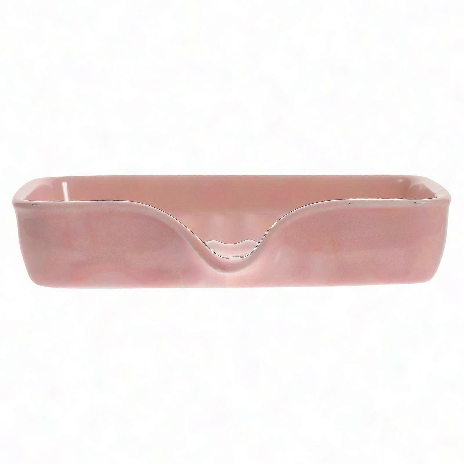 Seifenschale Aus Keramik Fürs Badezimmer – Stabiler Ständer Mit Abtropffläche, Rosa, 13 X 8 X 2,6 Cm (1 Stück)