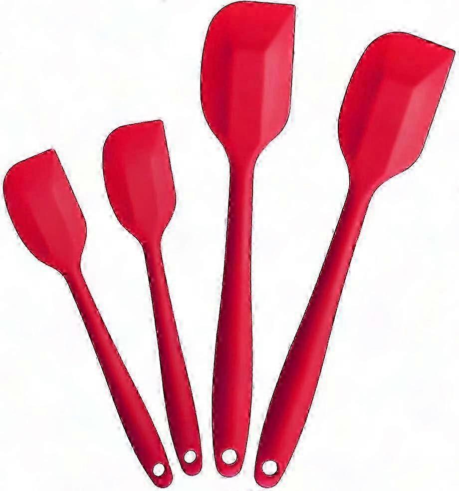 Hitzebeständiger Silikonspatel, 4er-set Mit Metallkern, Bis 230 °c (rot)