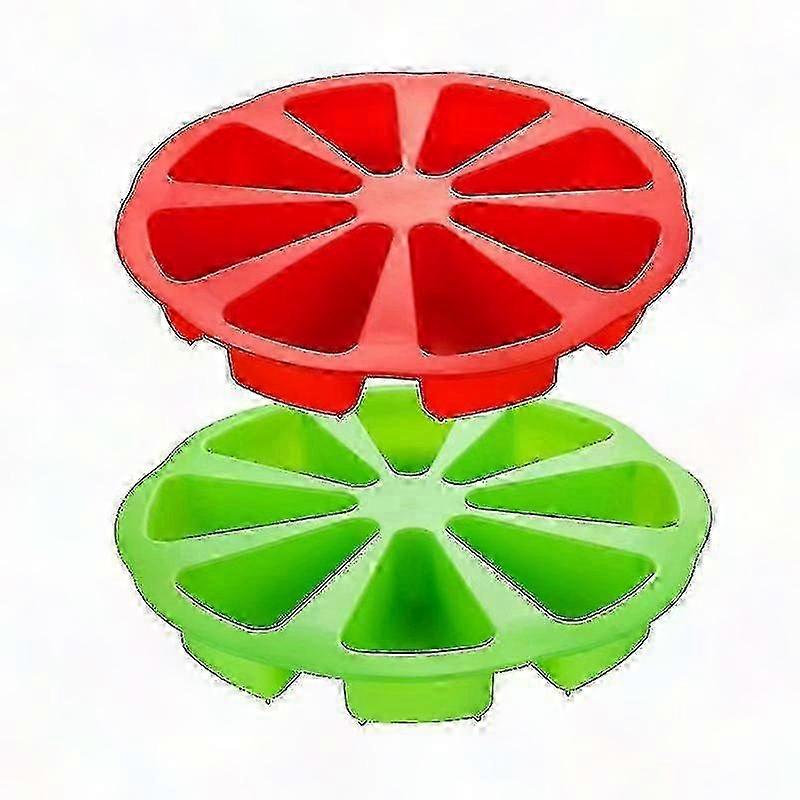Große Silikonform Mit 8 Dreieckigen Und Quadratischen Mulden, 2er-set (rot Und Grün), Ideal Für Kuchen Und Gebäck