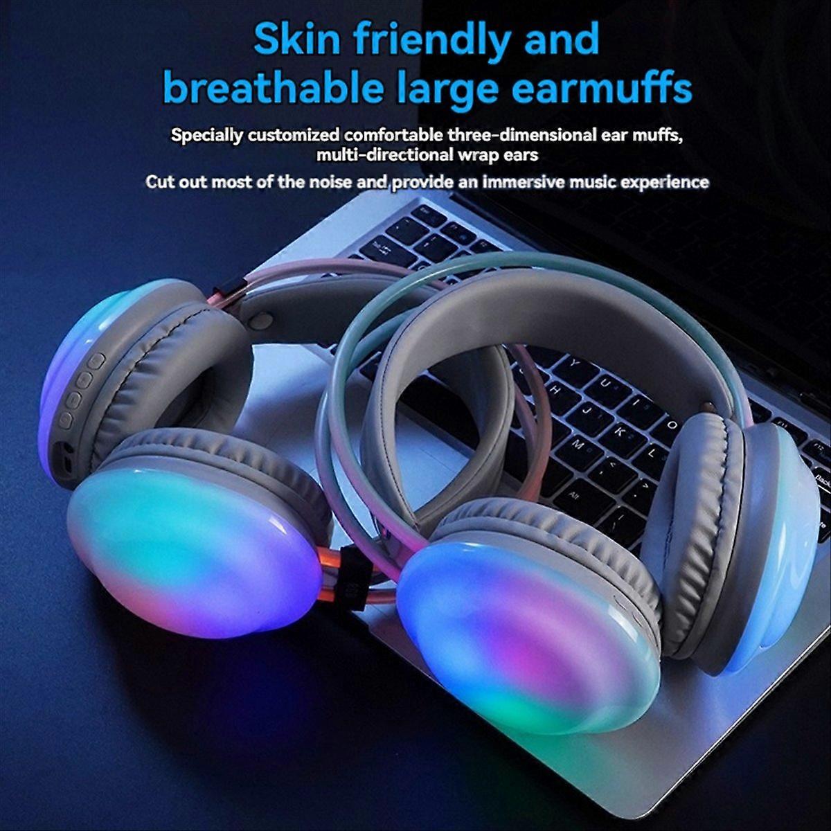 Schwarzes Kabelloses Bluetooth Rgb Gaming-headset