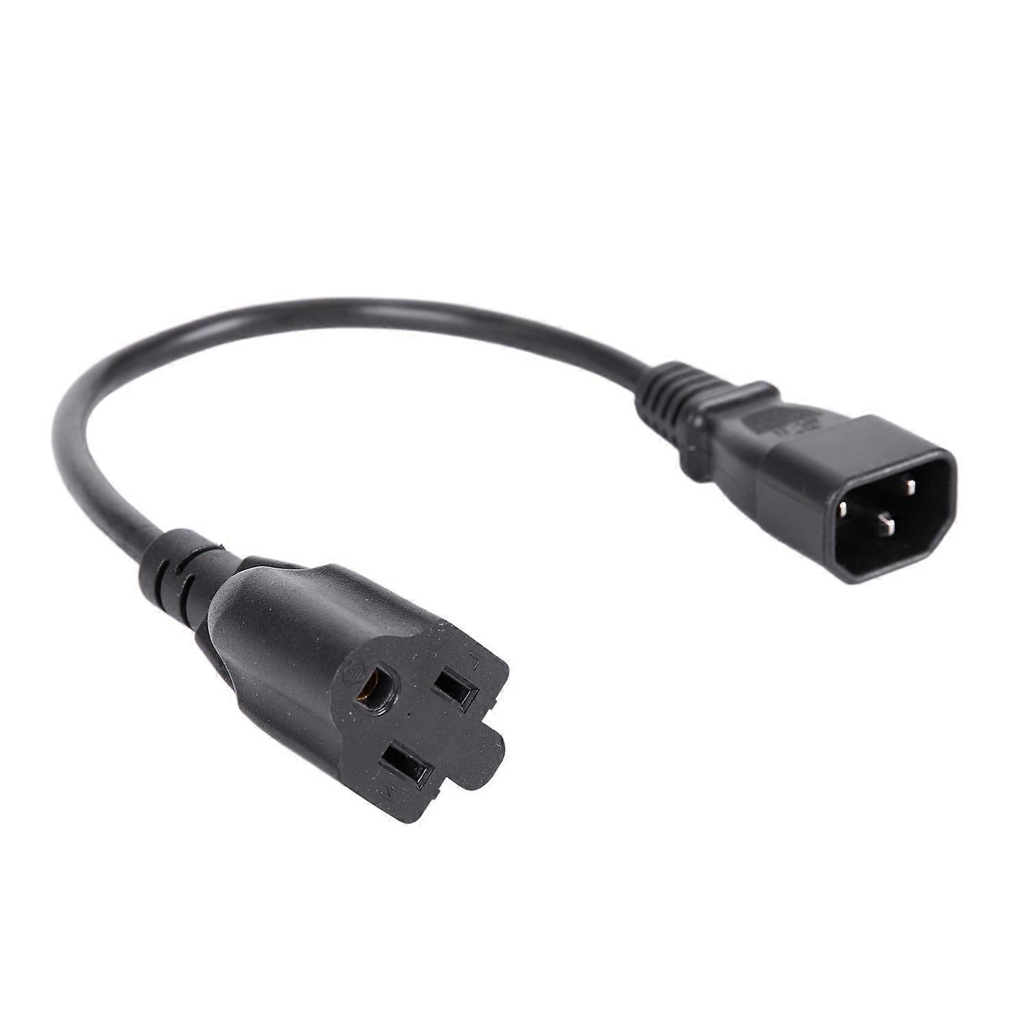 30 Cm (1 Fuß) Langes Schwarzes Pc-stromkabel Mit Iec 320 C14-stecker Und Nema 5-15r-buchse