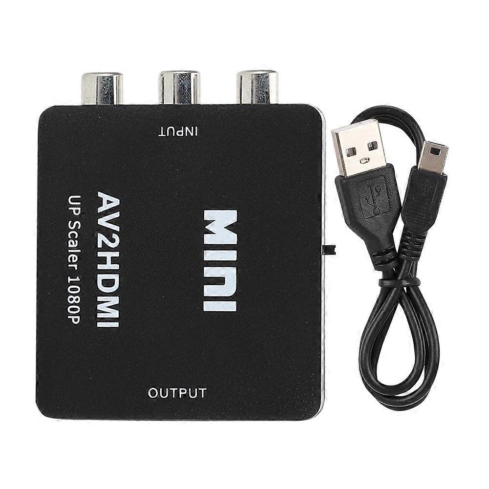 Usb-betriebener 1080p Av-zu-hdmi-videokonverter Für Tv-boxen, Dvd-/vcd-player Und Spielekonsolen – Schwarz
