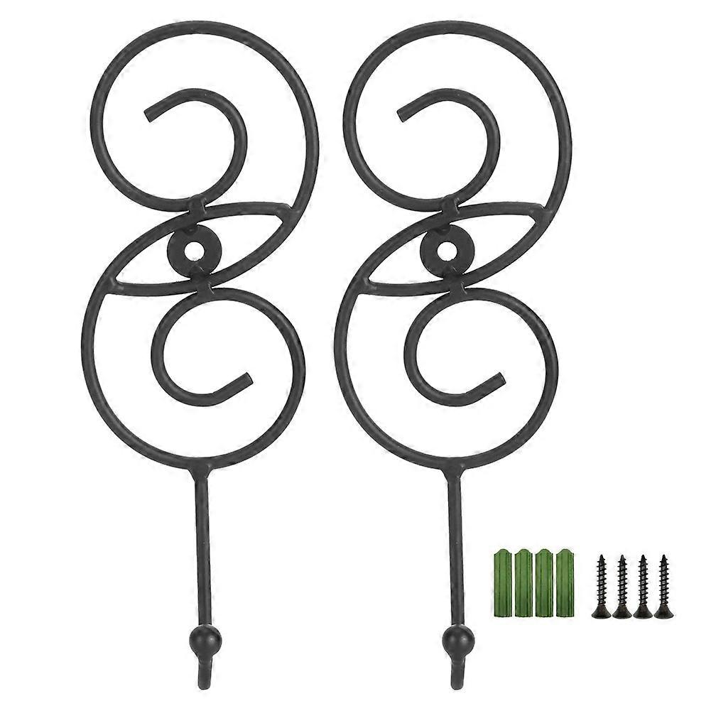 Set Aus 2 Designer-wandhaken Für Kleidung, Mäntel Und Handtücher, Stabile Wandmontage, Ideal Für Badezimmer Und Büro, Matt Schwarz.