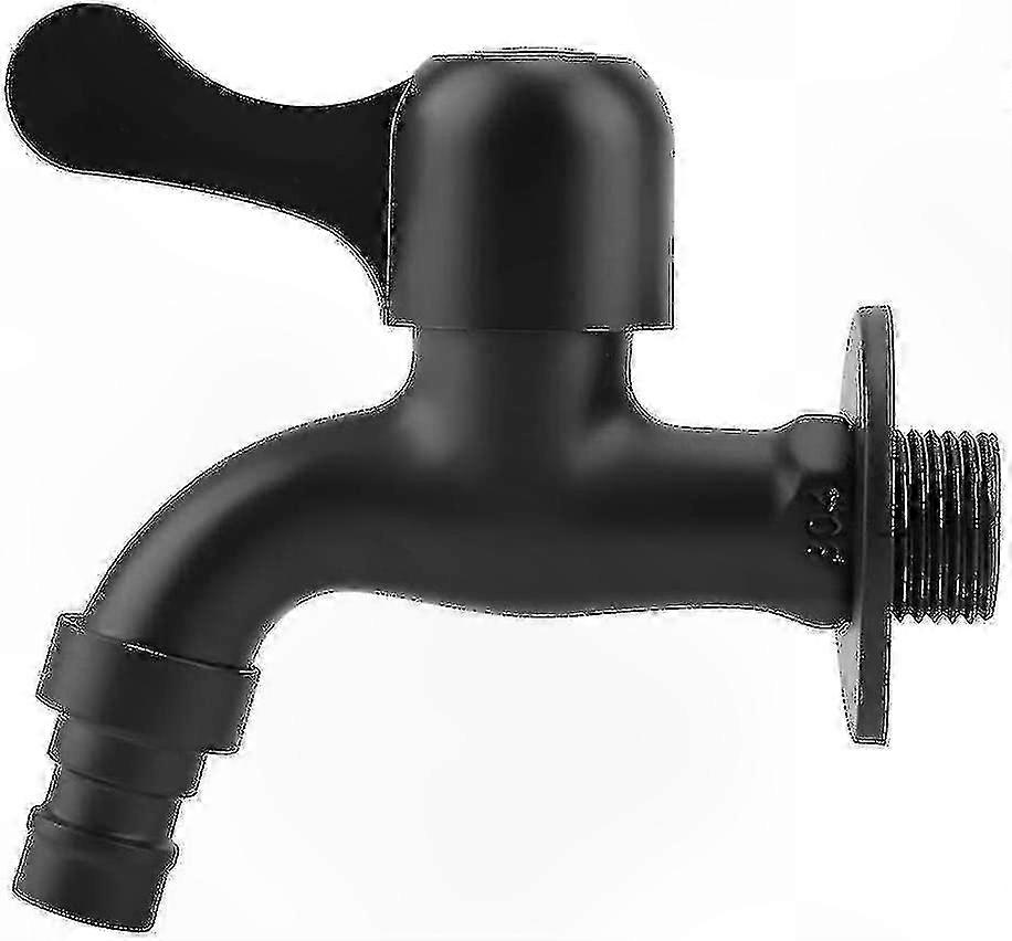 Schwarzer, Wandmontierter Gartenwasserhahn, 1/2 Zoll, Robuster Edelstahl-außenwasserhahn, Ideal Für Badezimmer Und Außenbereich.