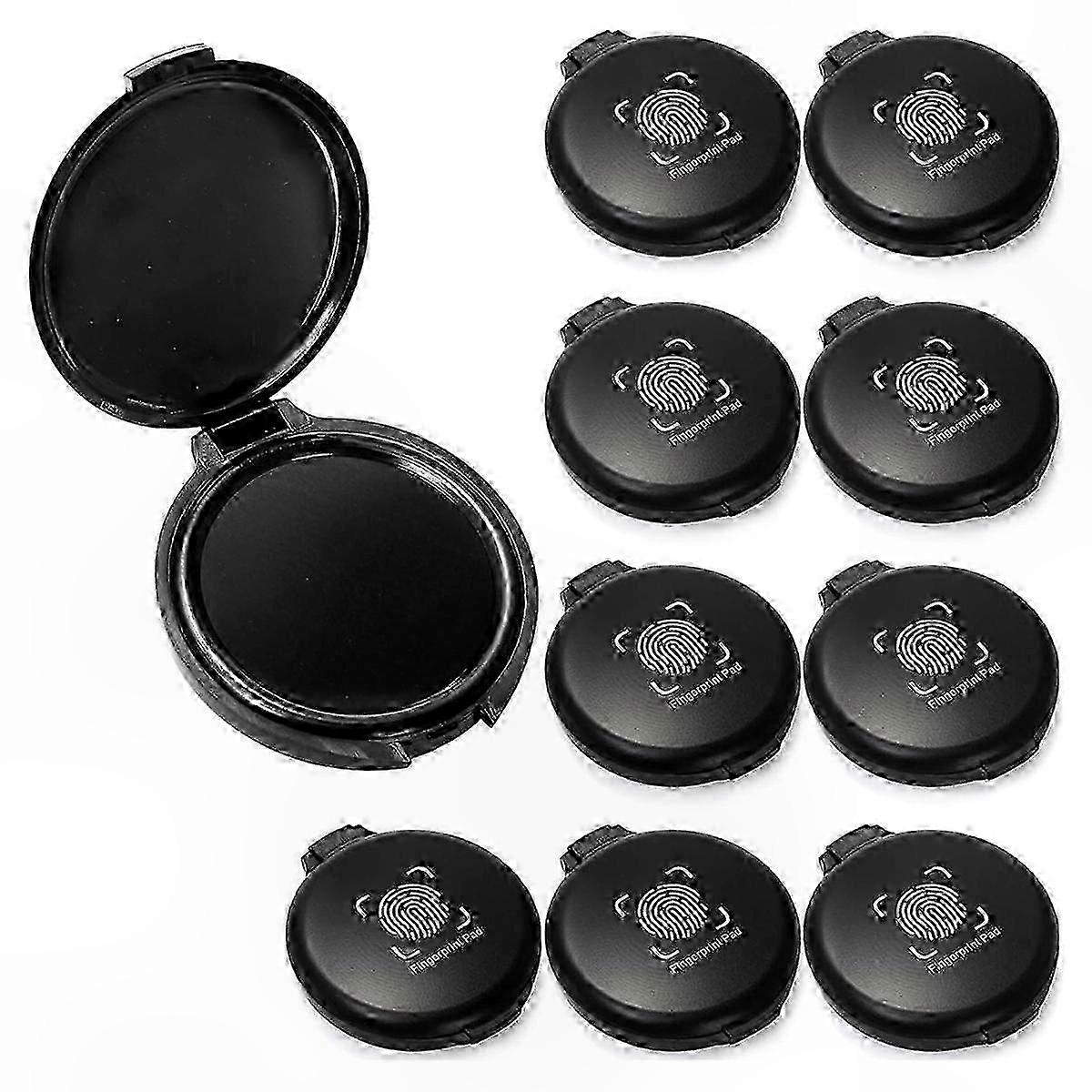 Set Mit 10 Mini-stempelkissen In Schwarz Für Fingerabdrücke, Tragbares Und Abwaschbares Markierungsset Für Daumen, Taschenformat