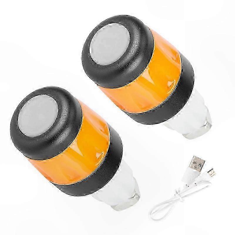 2-teilige Led-lenkerleuchten Für Roller, Wasserdichte Blinker Mit Orangefarbenen Und Schwarzen Spitzen, Fahrradsignalisierung