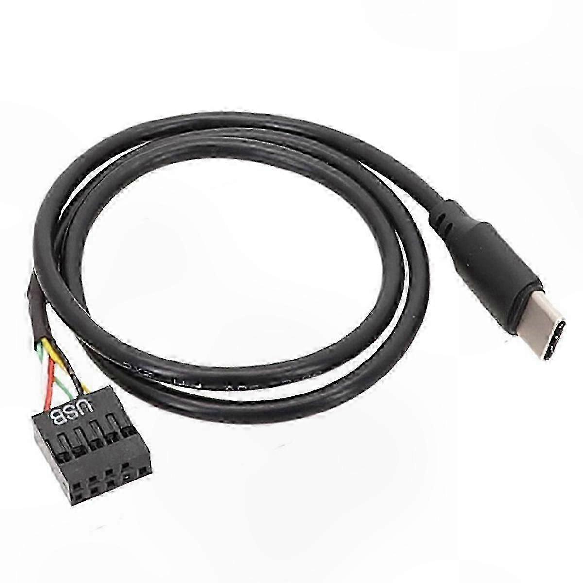Usb-9-pin-auf-usb-c-adapterkabel Für Mainboards Und Lcd-bildschirme, Zuverlässige Verbindung, 9-pin-auf-usb-c-konverter, Internes Verbindungskabel, 30 Cm, Schwarz