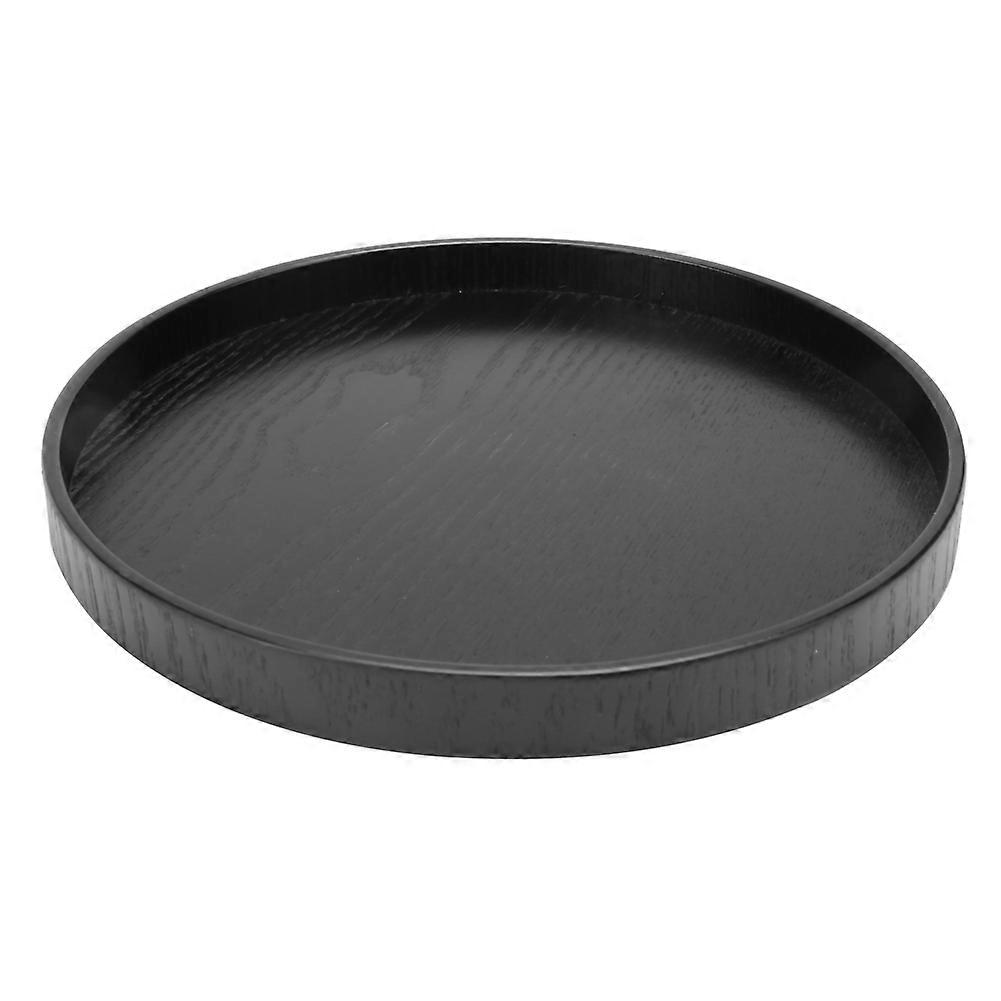Runde Schwarze Holzuntertasse Für Teetassen, Elegantes Serviertablett Für Teestuben Und Cafés, Präsentationsständer
