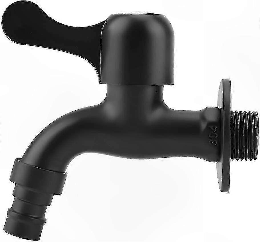Schwarze Edelstahl-wandarmatur Für Den Außenbereich, Robuste Gartenarmatur Für Badezimmerwaschbecken, Wandmontage, Geeignet Für Den Innen- Und Außenbereich, Elegante Matte Oberfläche.