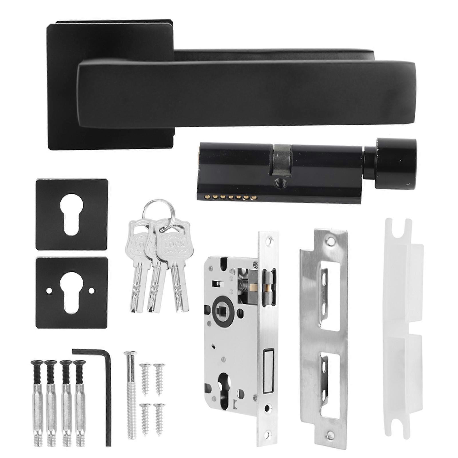 Schwarzes, Verstellbares Zylinderschloss, Türgriff Mit Schlüssel, Einzelner Verriegelungsknauf, Hardware-zubehör