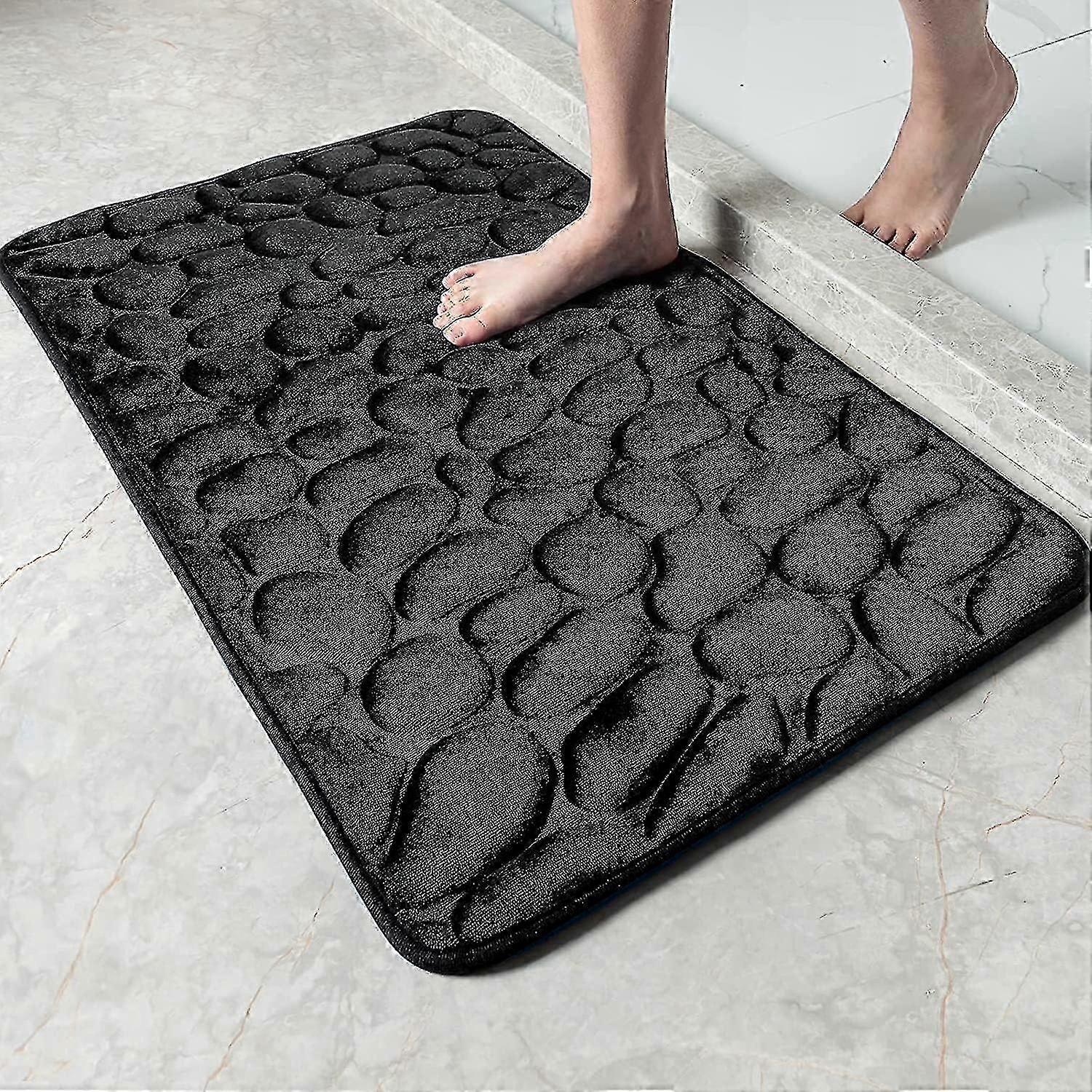 Weiche, Rutschfeste Badematte Aus Memory-schaum, Schwarz, 40 X 60 Cm, Maschinenwaschbar, Saugfähig Und Komfortabel