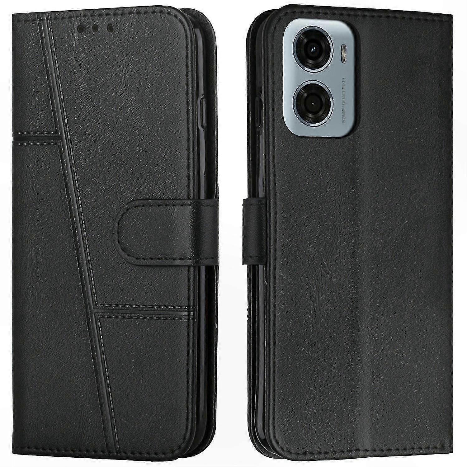 Lederhülle Für Moto G05 4g Mit Standfunktion, Schwarze Schutzhülle, Kompatibel Mit Motorola, Klapphülle Mit Kartenhalter