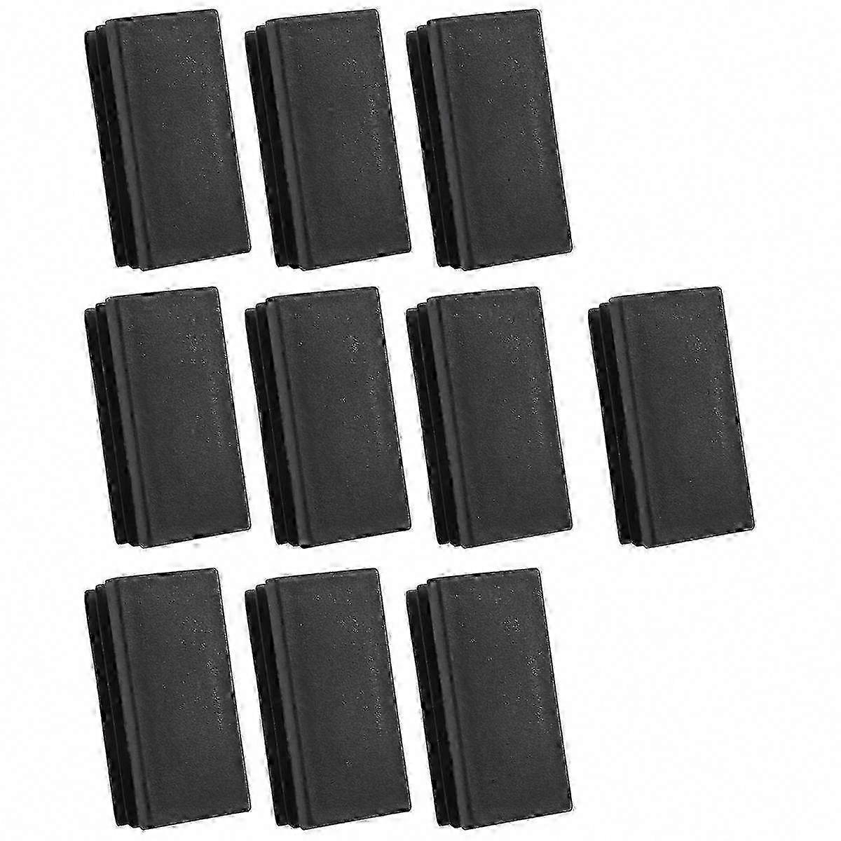 Rechteckige Schwarze Kunststoff-endkappen 25x50mm, Packung Mit 10 Stück Für Rohre, Abschlussstopfen, Schutzkappen Für Metallprofile.