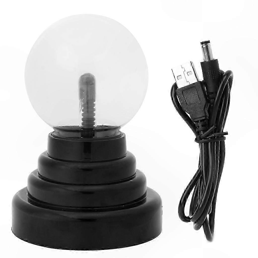 Schwarze Usb-plasmakugel Mit Magischen Blitzen – Partylicht, Glaskugel Zur Dekoration, Originelle Beleuchtung