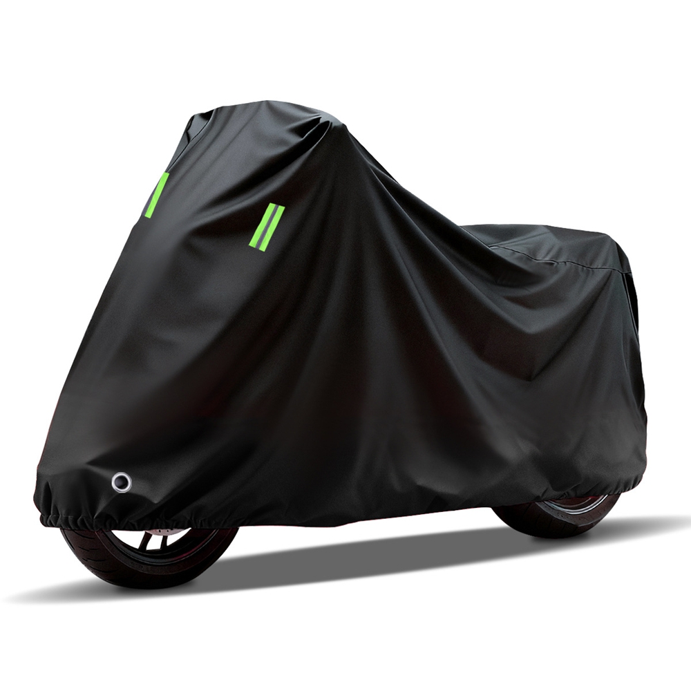 Verstärkte, Wasserdichte Motorradabdeckung, Uv- Und Staubdichte Plane Für Roller Und Motorräder, Schwarze Outdoor-abdeckung, Größe 2xl (220 X 90 X 110 Cm)