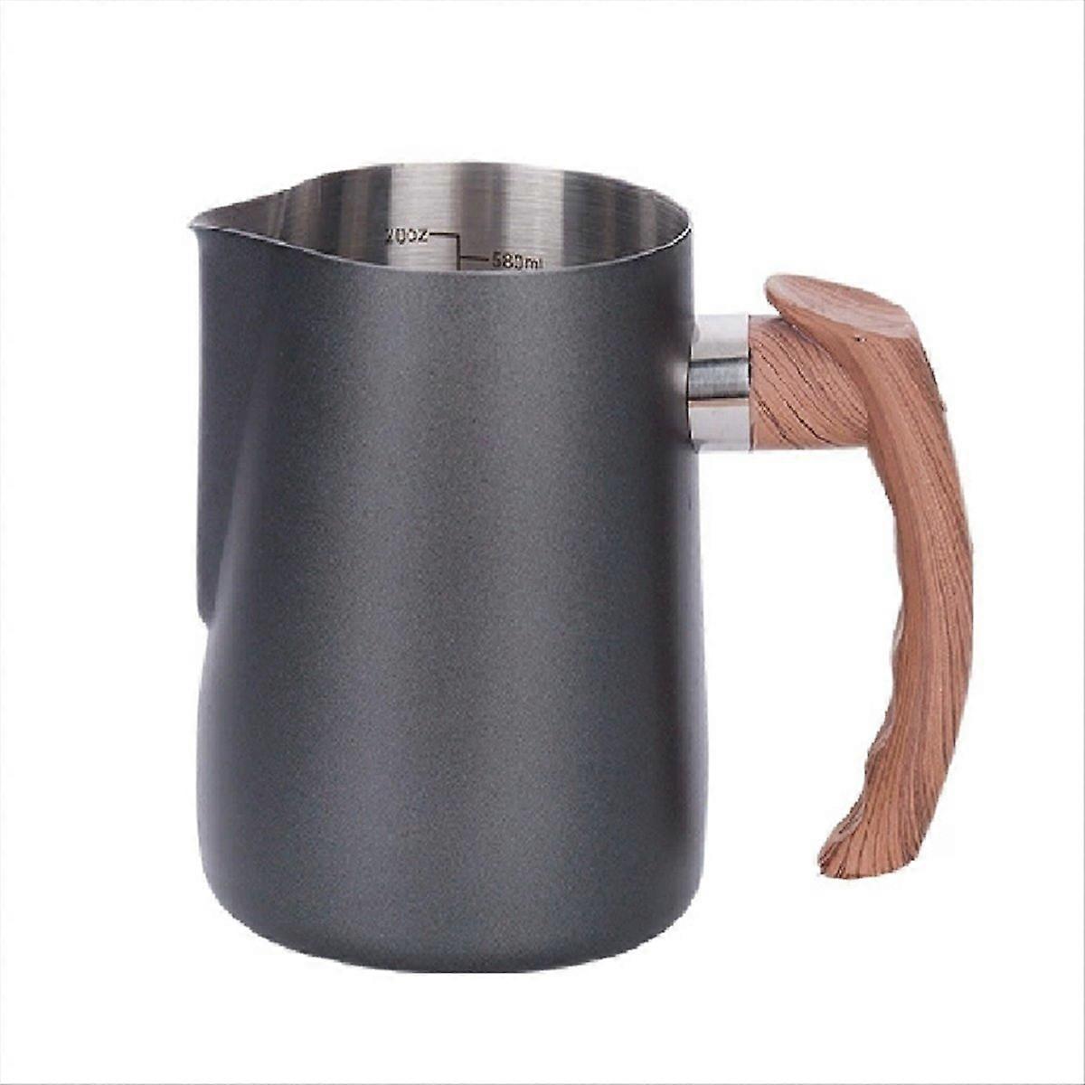 600-ml-espressomilchkännchen Mit Griff Aus Geädertem Holz, Espressotasse, Cappuccinokännchen, Kaffeesahnekännchen