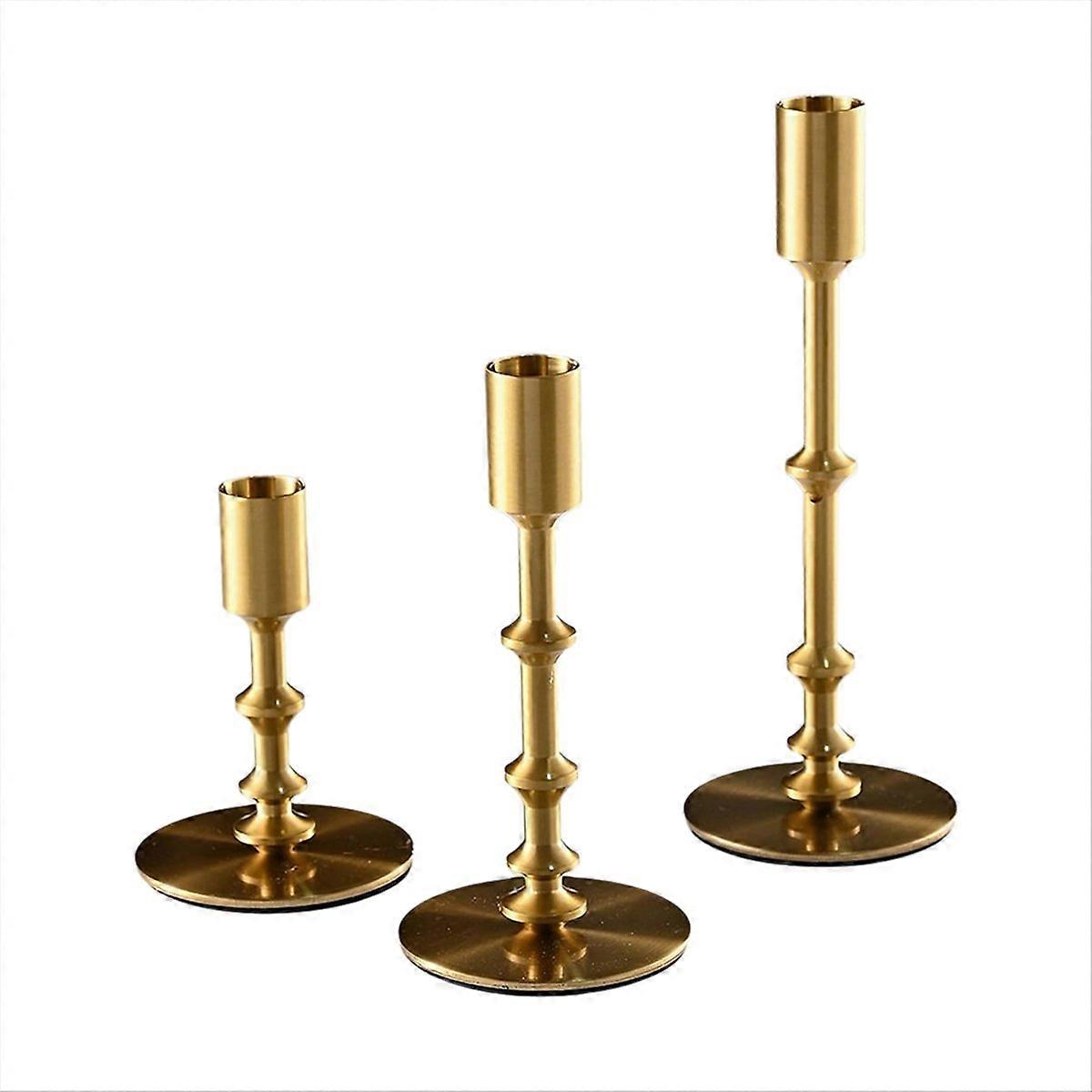 Goldene Kerzenständer, Moderne Kerzenständer Für Tisch, Kamin, Hochzeit, Einweihungsparty, 3er-set Metallkerzenständer