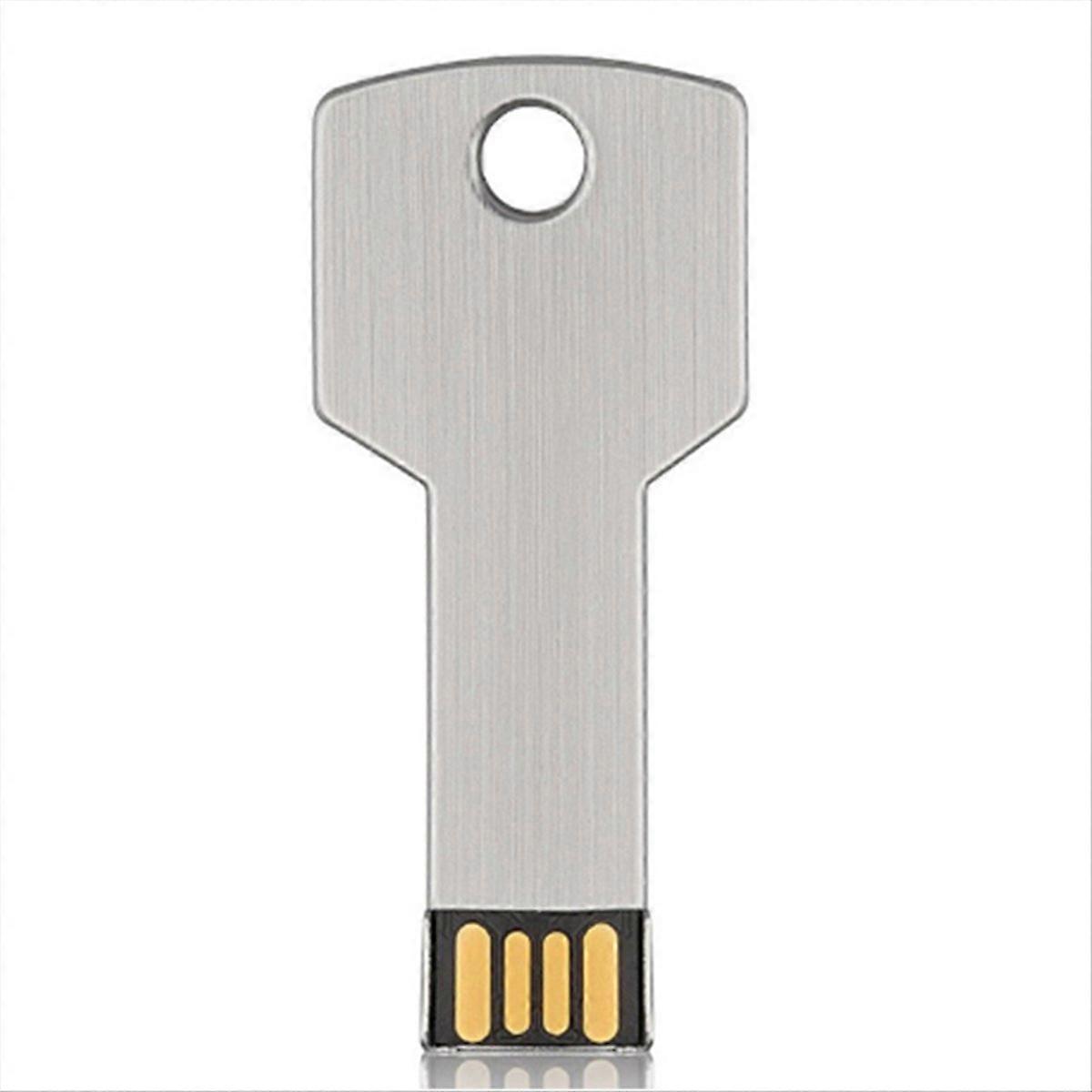 Hochleistungsfähiger 32-gb-usb-stick Aus Metall, Keyframe-format, Silberfarben.